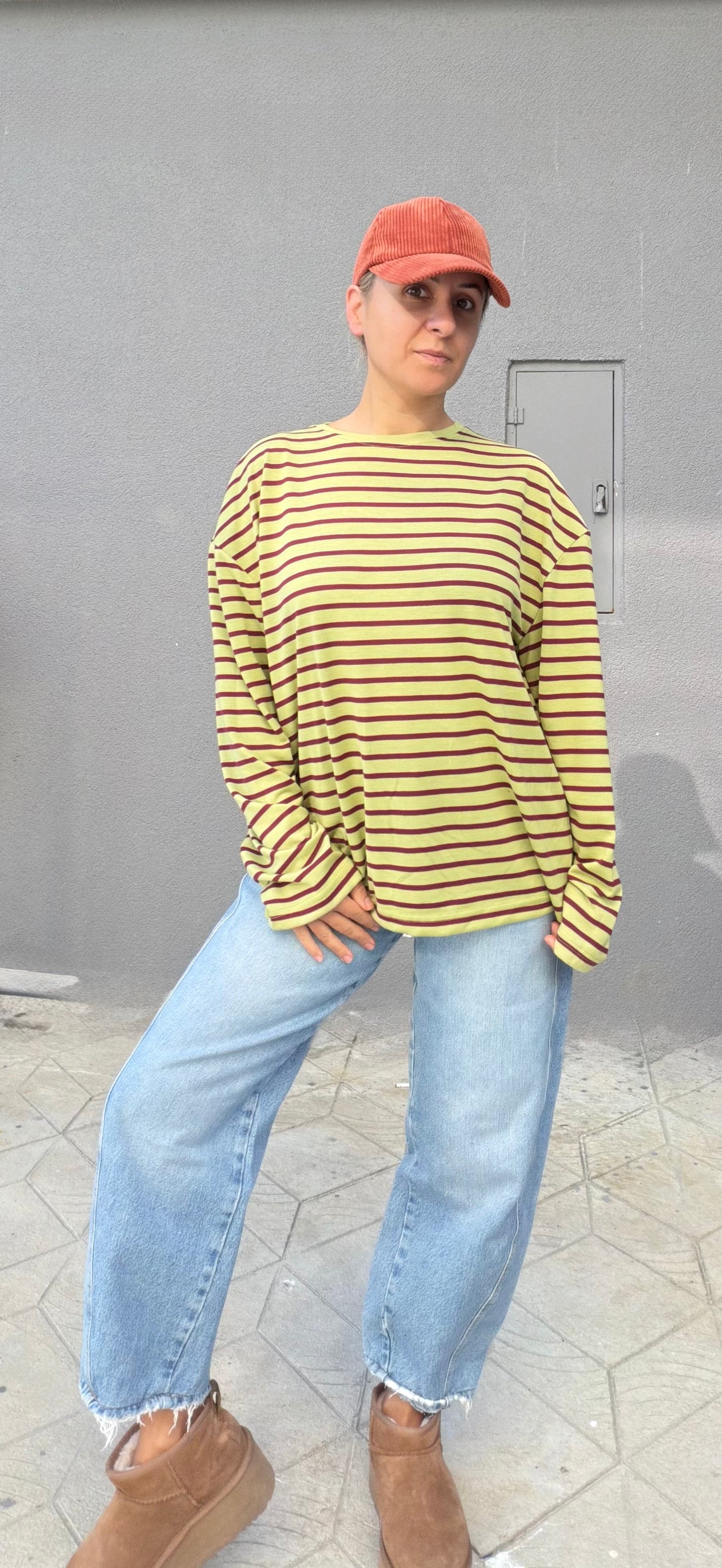 Çizgili Basic Sweatshirt