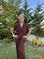 Asimetrik Kesim Pantolon Bluz Takım - 2