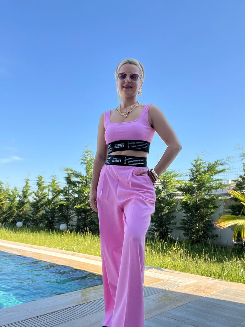 Beli Lastikli Yazı Detaylı Pantolon - 2