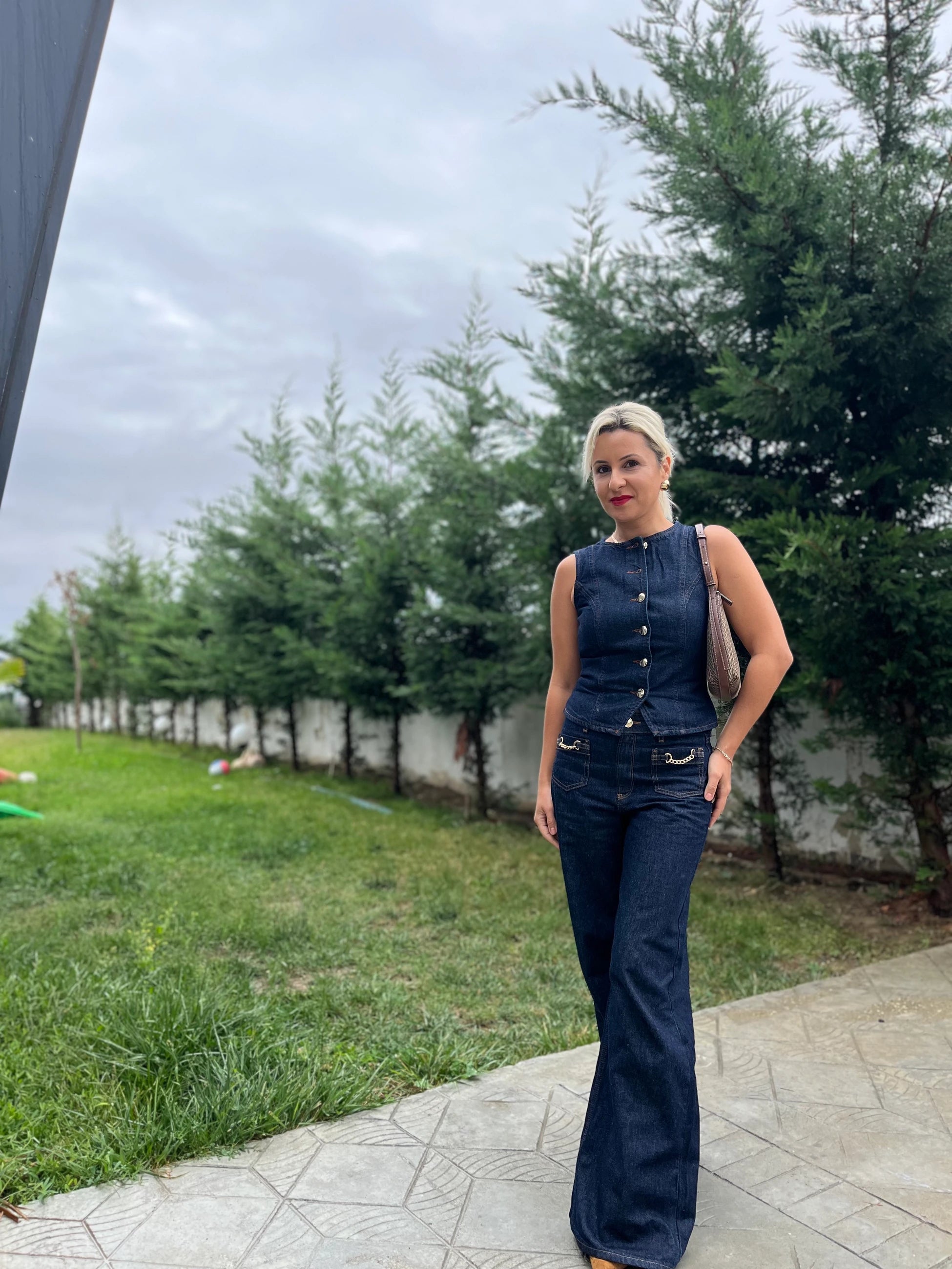 Rins Yıkamalı Orta Bel Wide Leg Jean - 2