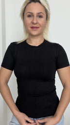 Bisiklet Yaka Basic Badi Siyah