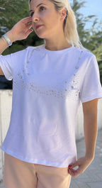 Taş İşlemeli Basic Tişört