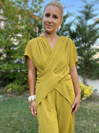 Asimetrik Kesim Pantolon- Bluz Takım - 3