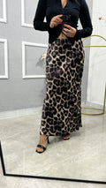 Saten Leopar Etek
