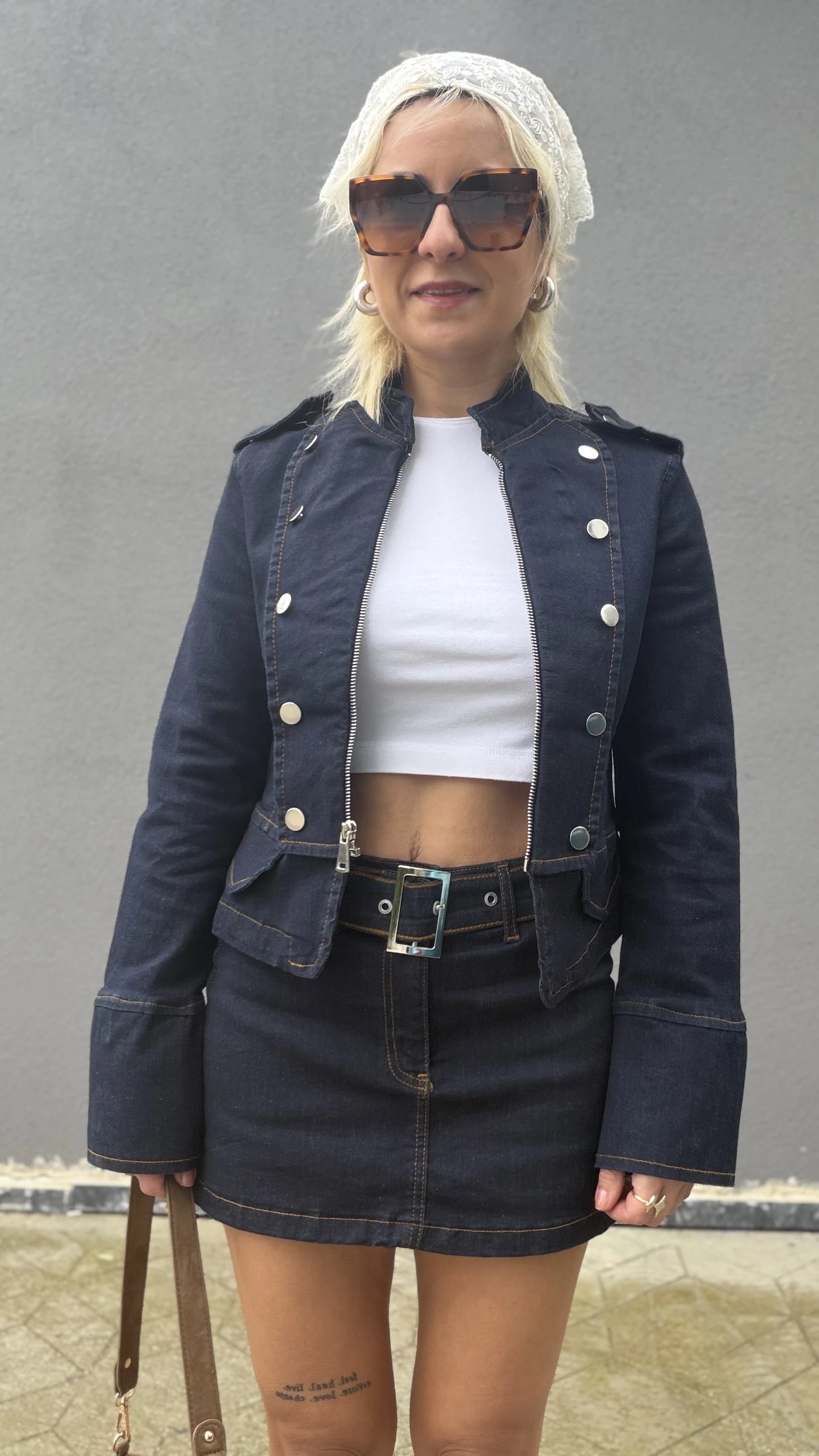 Denim Etek Kendinden Kemerli - 2