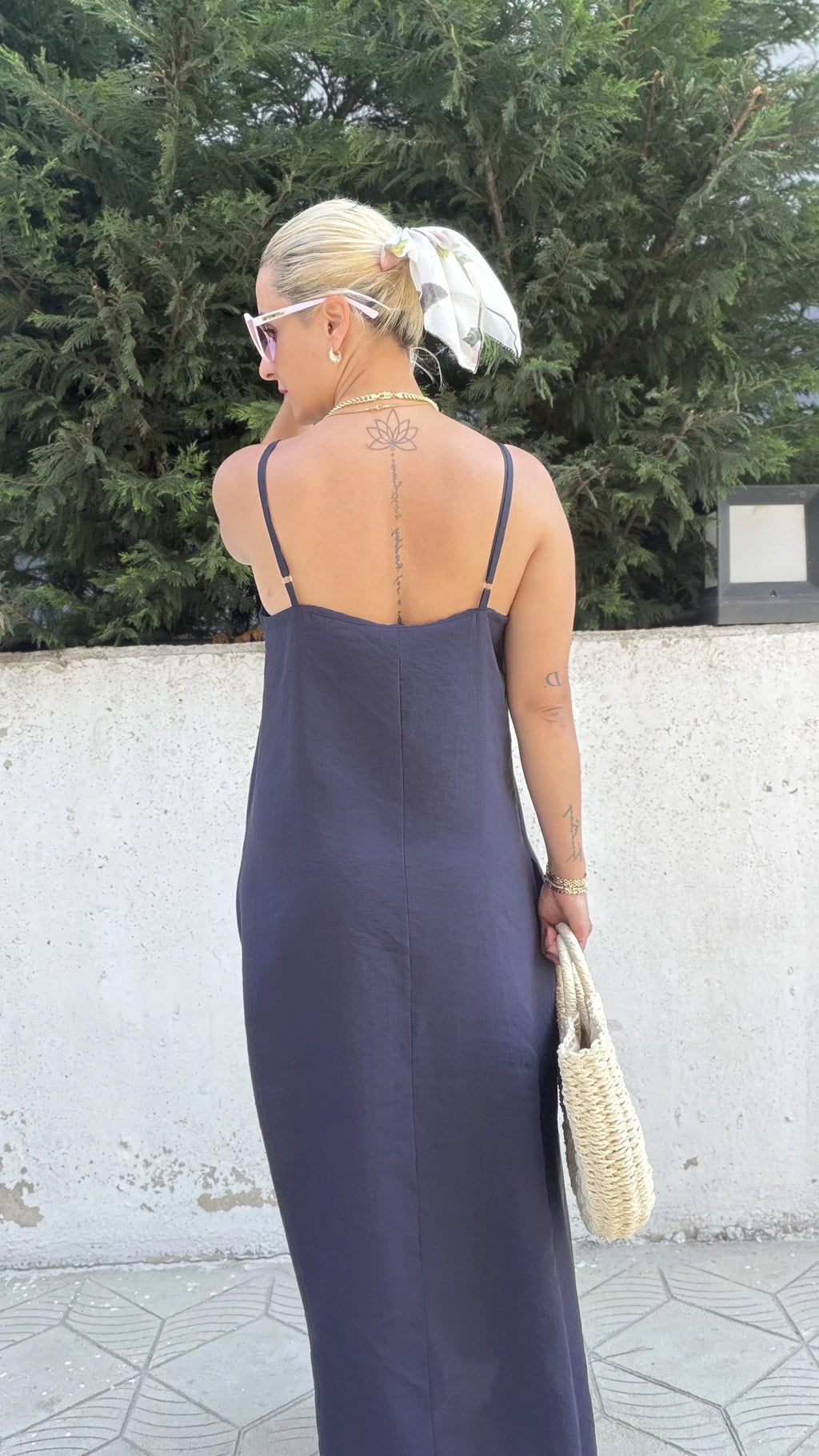 Cep Detay Askılı Maxi Boy  Modal Elbise - 3