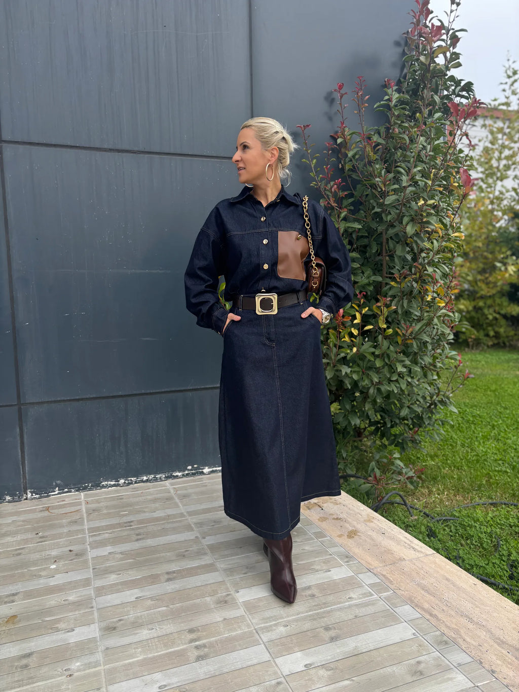 Kendinden Kemerli Jean Etek - 4