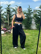 Lastikli ve Yazı Detaylı Crop Atlet - 3