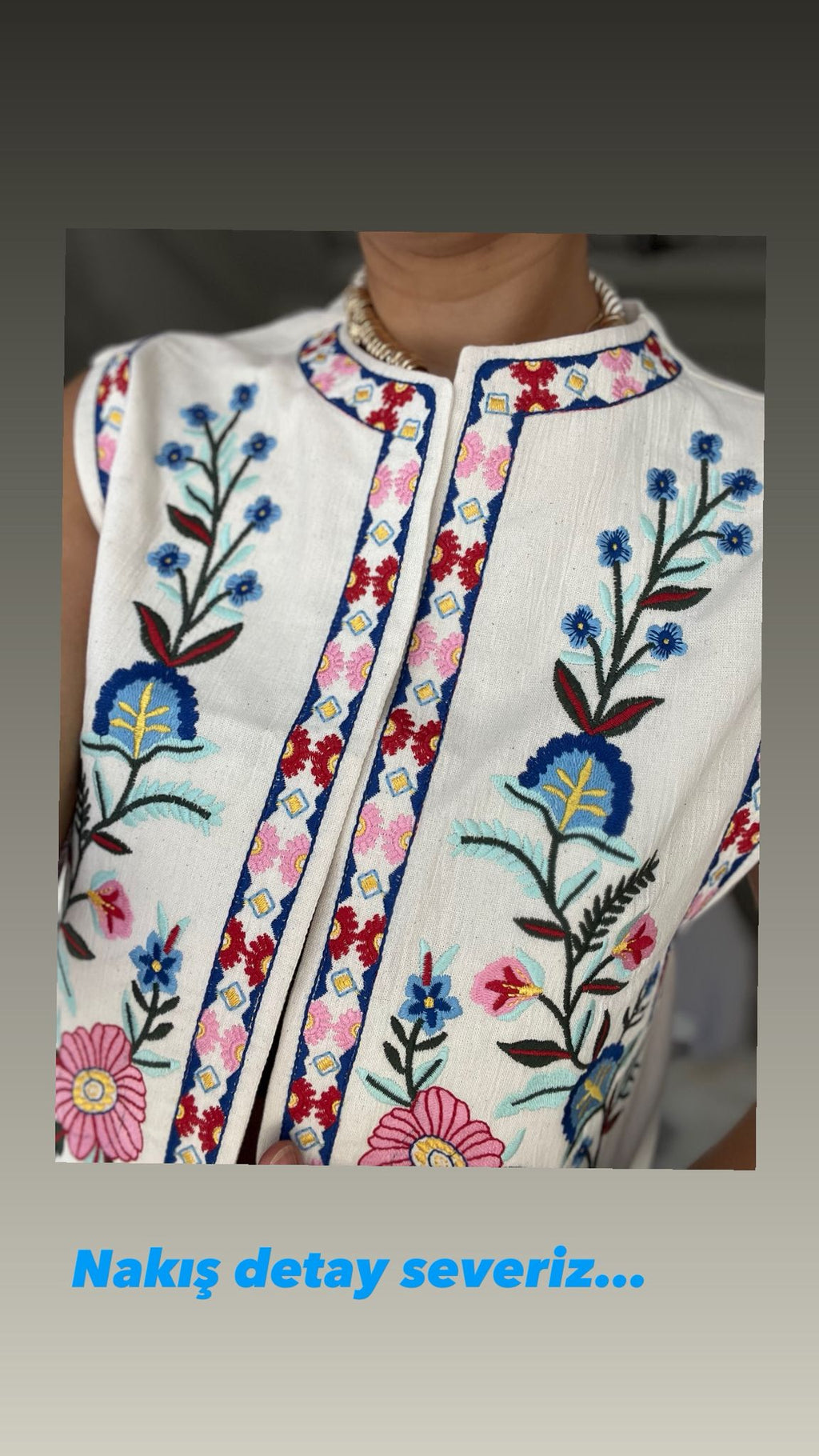 Nakış Detay Yelek-Pantolon Takım - 5