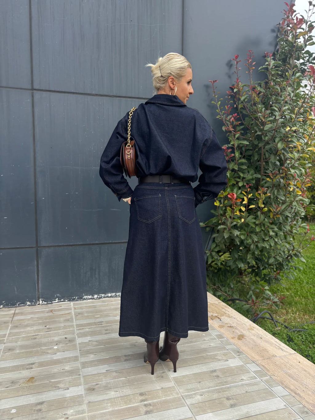 Kendinden Kemerli Jean Etek - 3