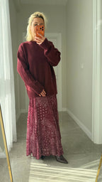 Basic Triko Kazak Bordo Renk - 5