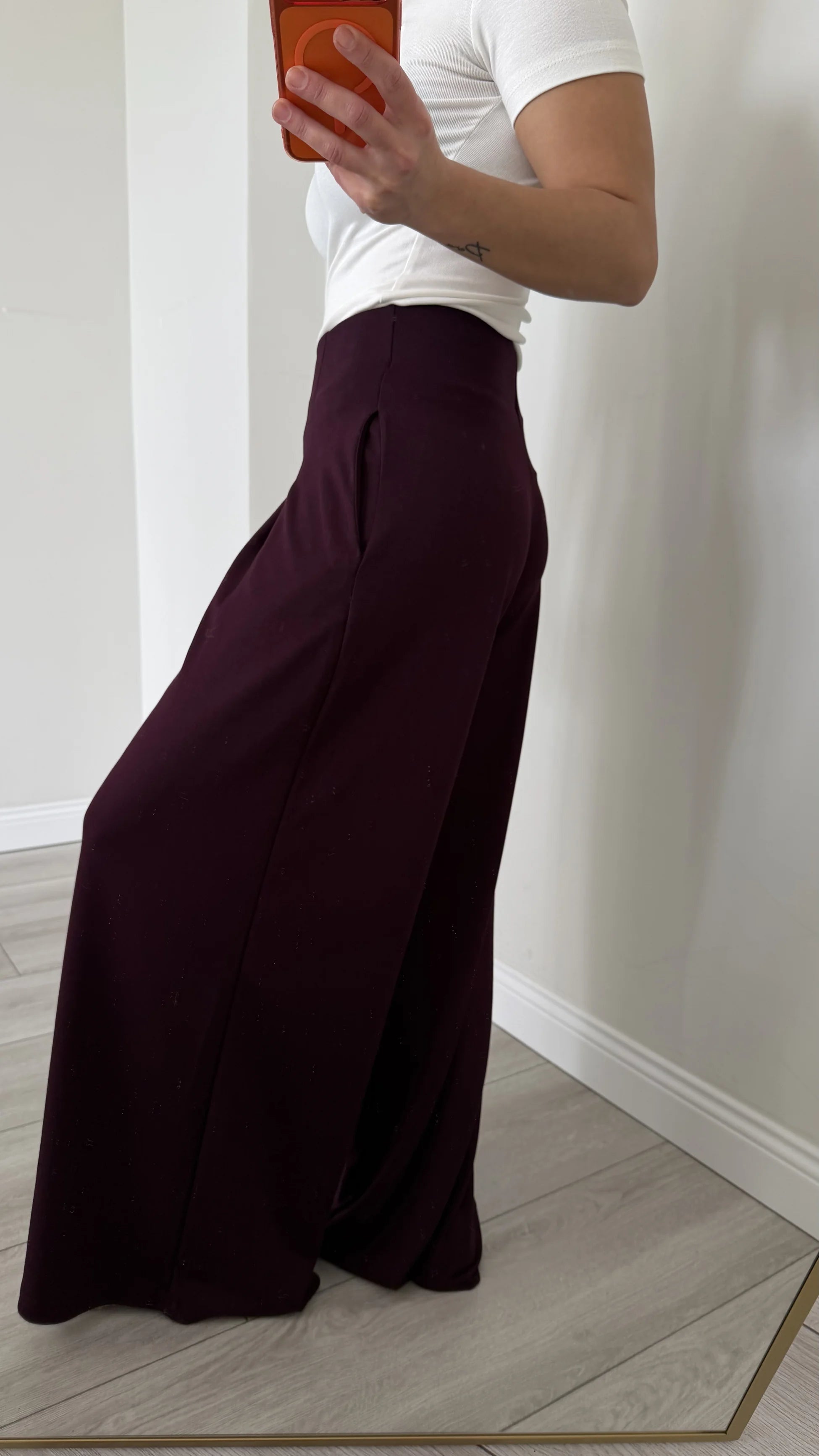 Modal Kumaş Pantolon Mürdüm Renk - 3