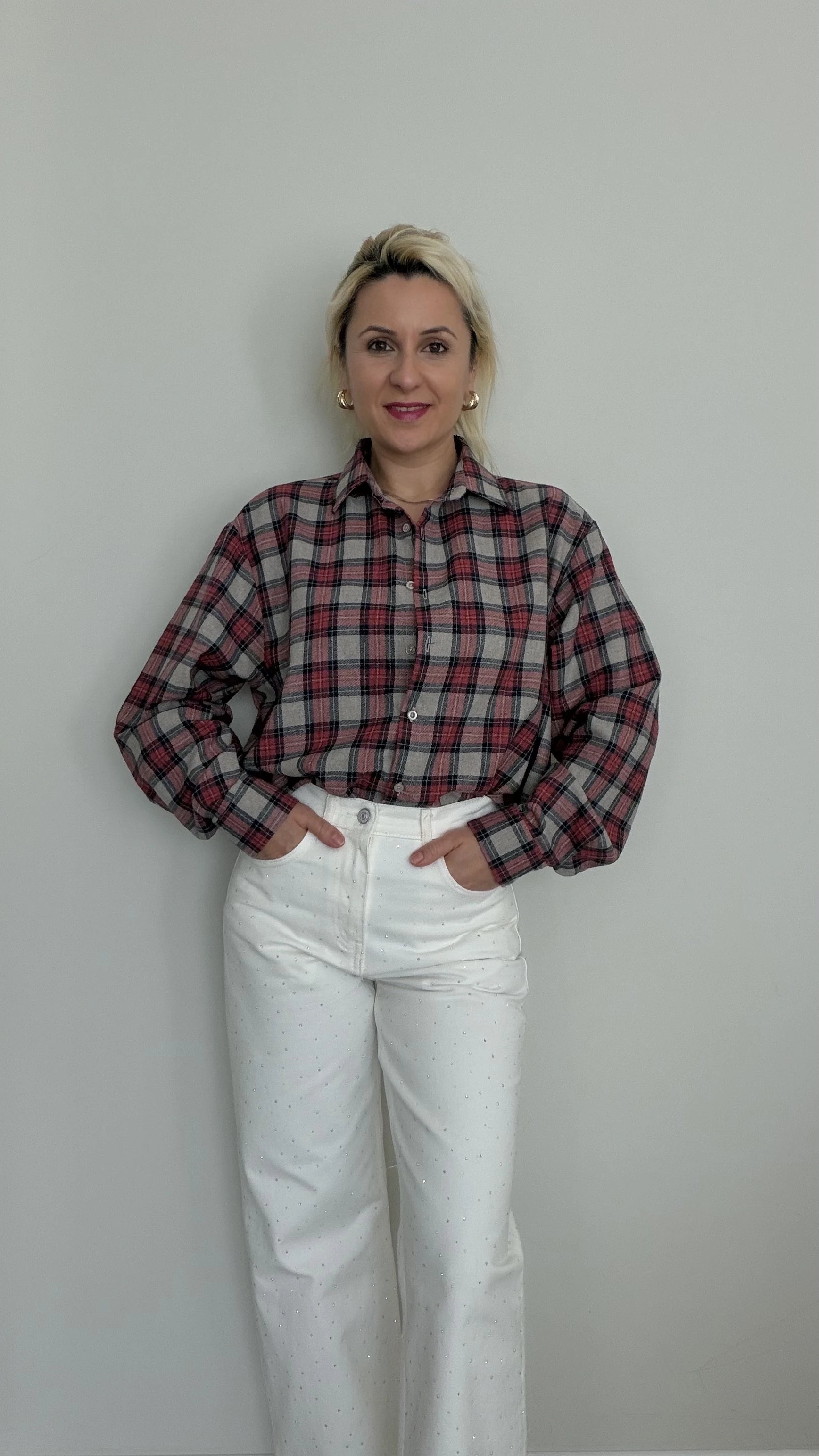 Kareli Oduncu Gömlek Kırmızı - 3