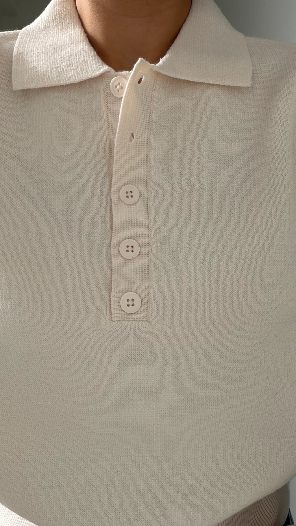 Polo Yaka Kazak Krem Renk - 4