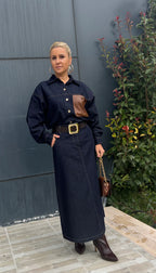 Kendinden Kemerli Jean Etek - 2