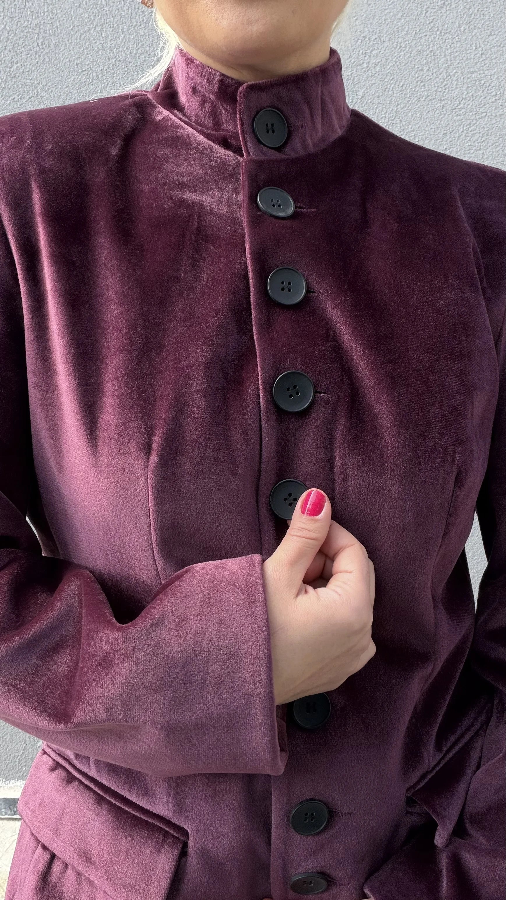 Mürdüm Kadife Blazer Ceket - 3
