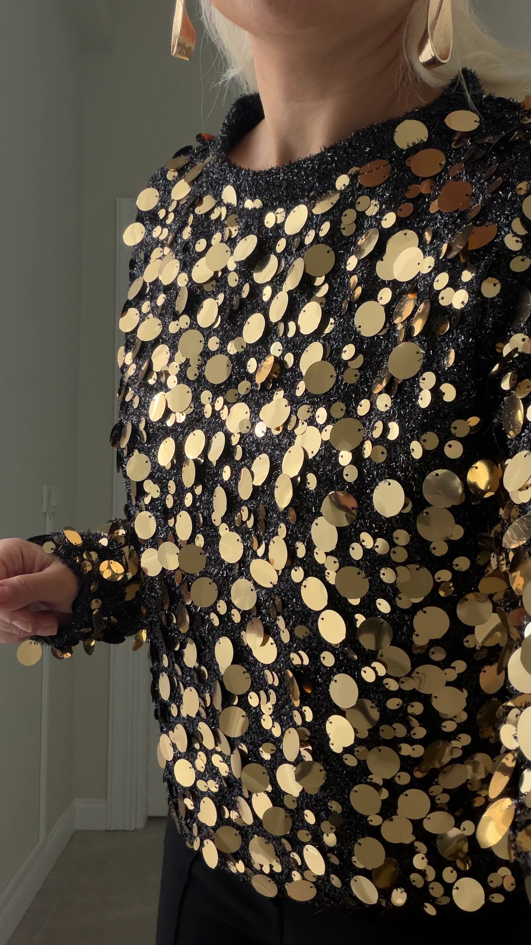 Gold Pullu Bluz - 3