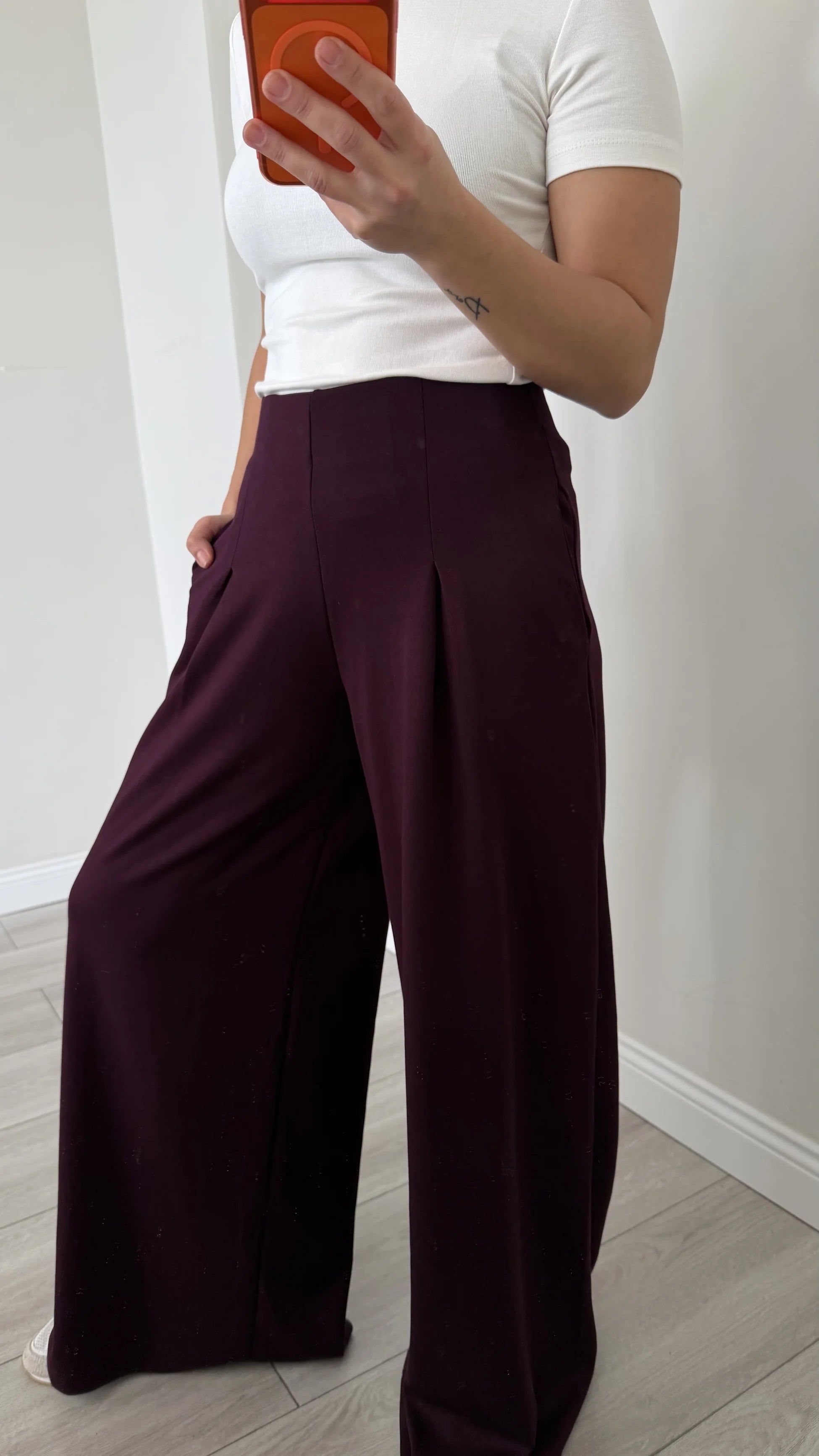 Modal Kumaş Pantolon Mürdüm Renk - 4