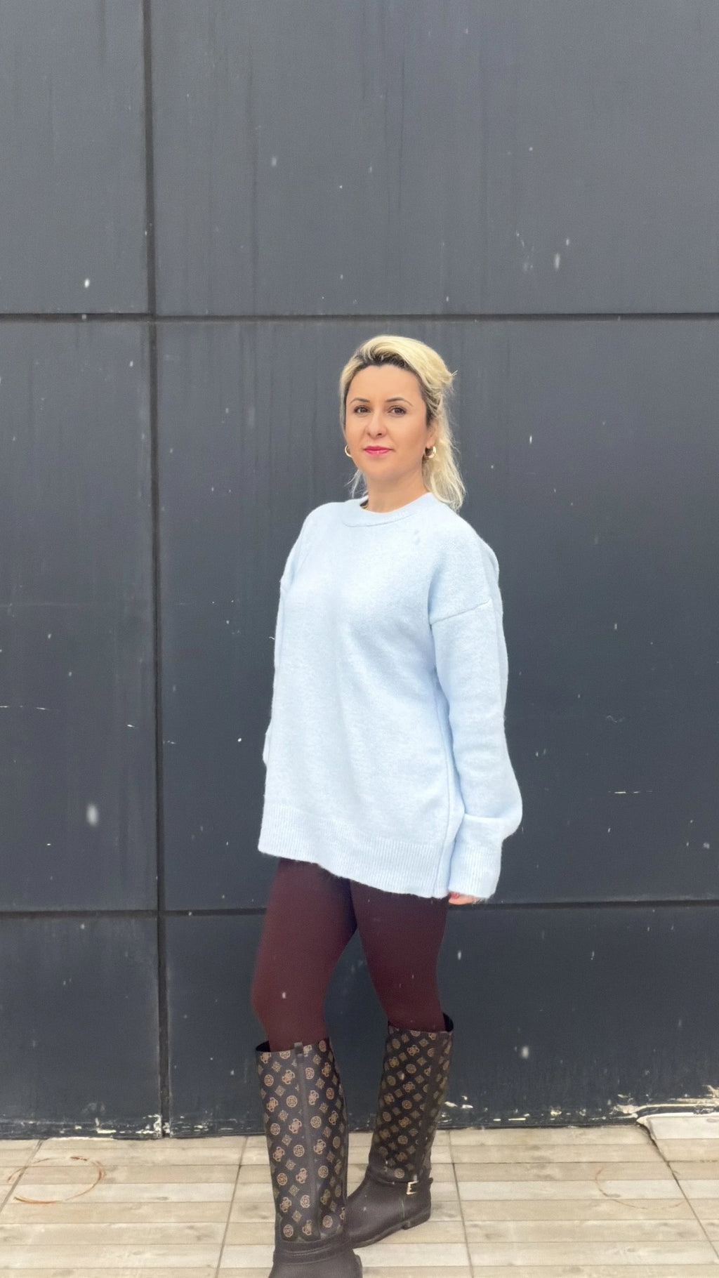 Bisiklet Yaka Basic Kazak Bebe Mavisi - 3